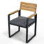 Ensemble de salle à manger 6 pièces en bois d'acacia, table de salle à manger rectangulaire avec 4 chaises rembourrées et 1 banc pour la terrasse, le jardin et la cour-126664703
