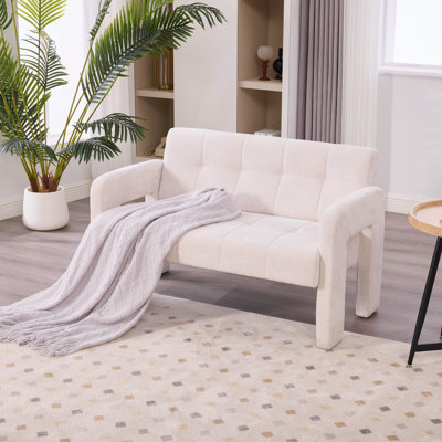 Petit canapé-causeuse avec accoudoirs doubles, fauteuil double moderne pour petits espaces