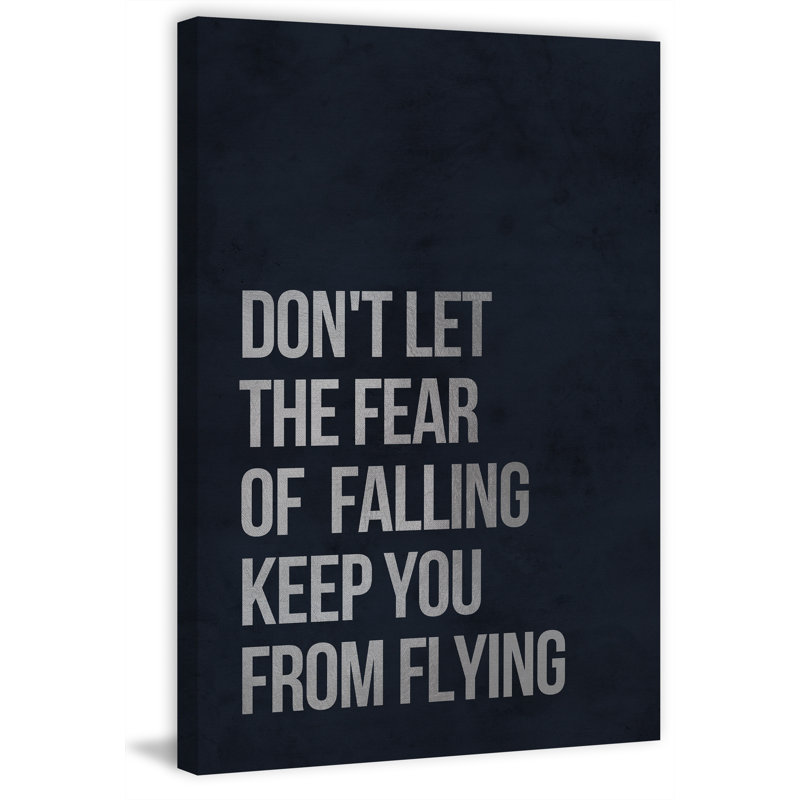 Reproduction d’art textuel sur toile tendue « Fear of Falling II », H 45 po x l 30 po x P 1,5 po
