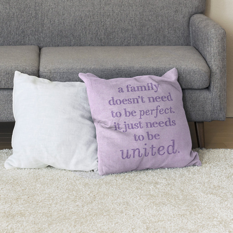 Coussin de sol Family Love, Mauve, 40 po x 40 po