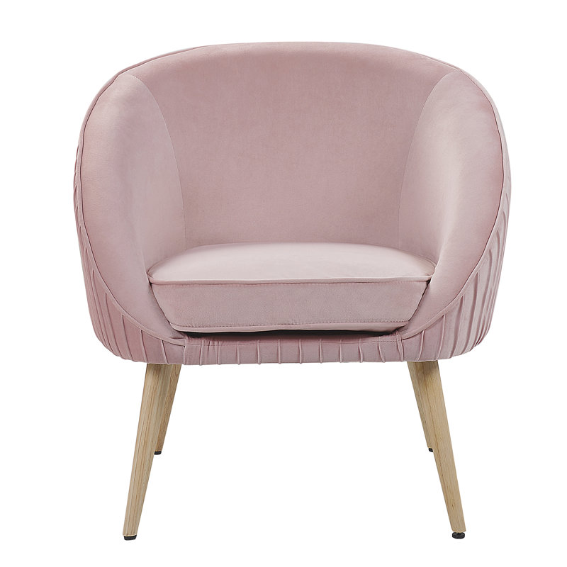 Lynn Upholstered Barrel Chair, Pink