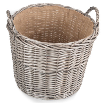 Martha Wicker Lined Log Basket Carrier