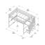 Lit mezzanine double classique + escalier, blanc-569056693