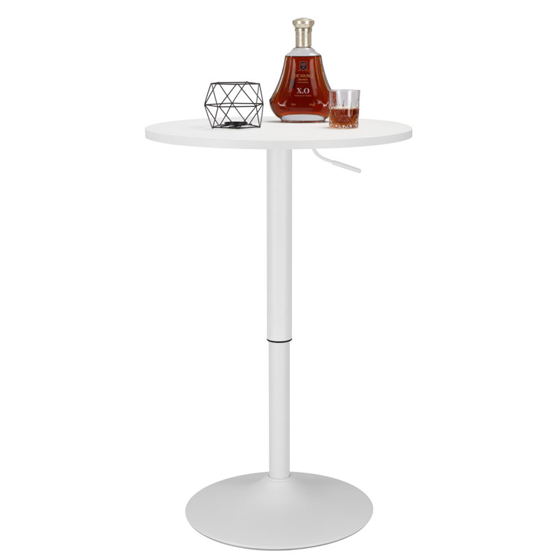 Krishnah Round Metal Base Dining Table, White, White