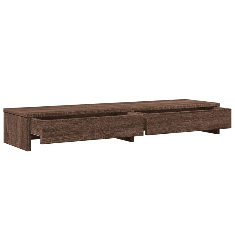 Support pour écran avec tiroirs vidaXL, H 5,9 po x l 39,4 po x P 10,6 po, Chêne brun