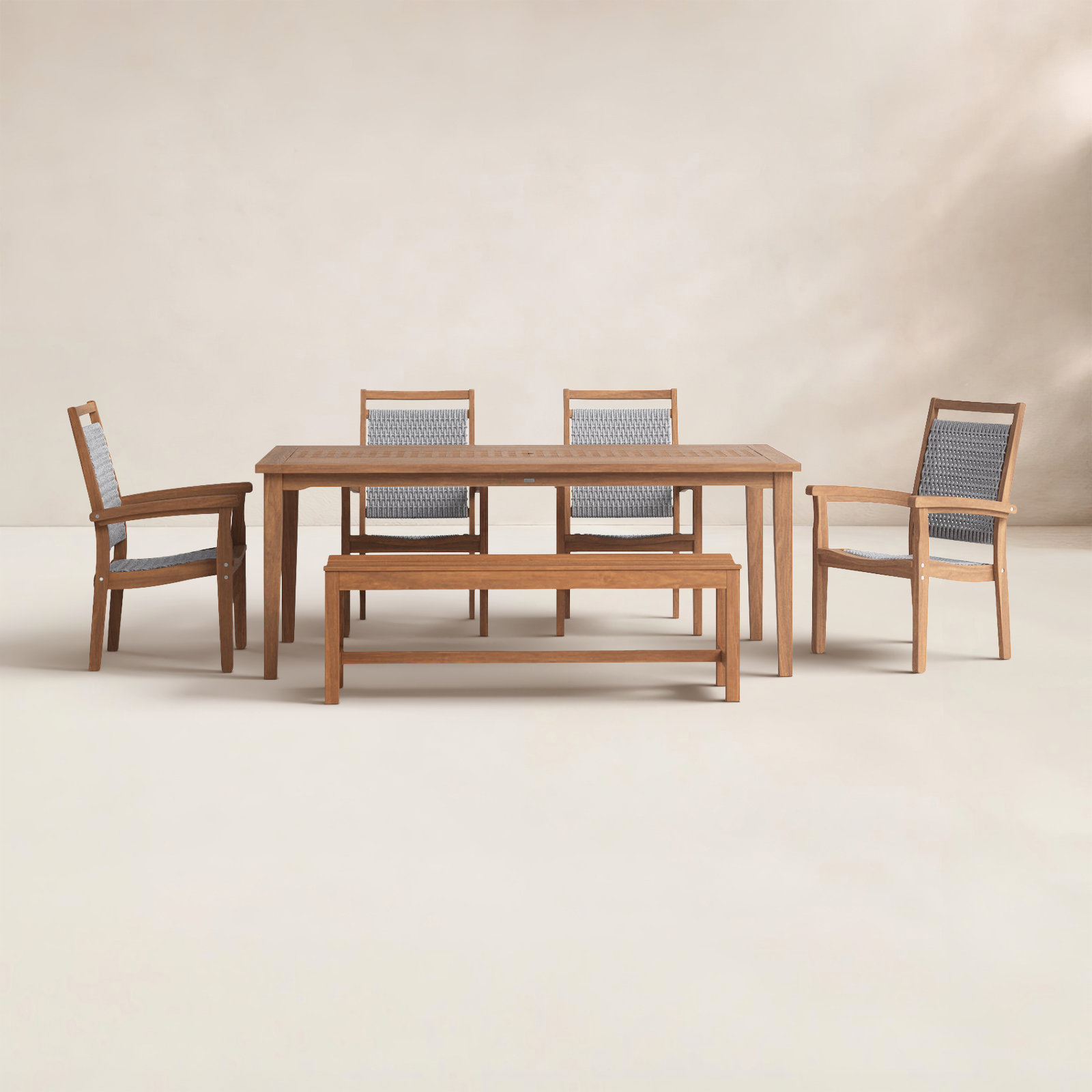 Fleur 76" Eucalyptus Patio Dining Set