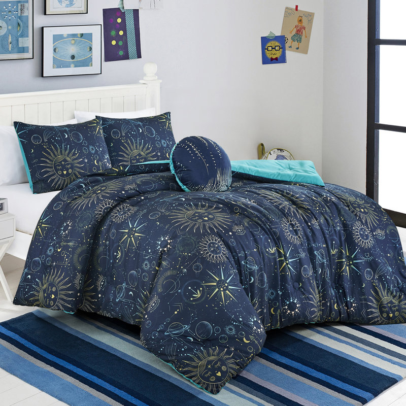 Astro Twin Size Blue Polyester Comforter Set
