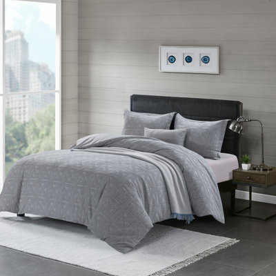  100% Cotton Woven Jacquard Modern & Contemporary Duvet Cover Set