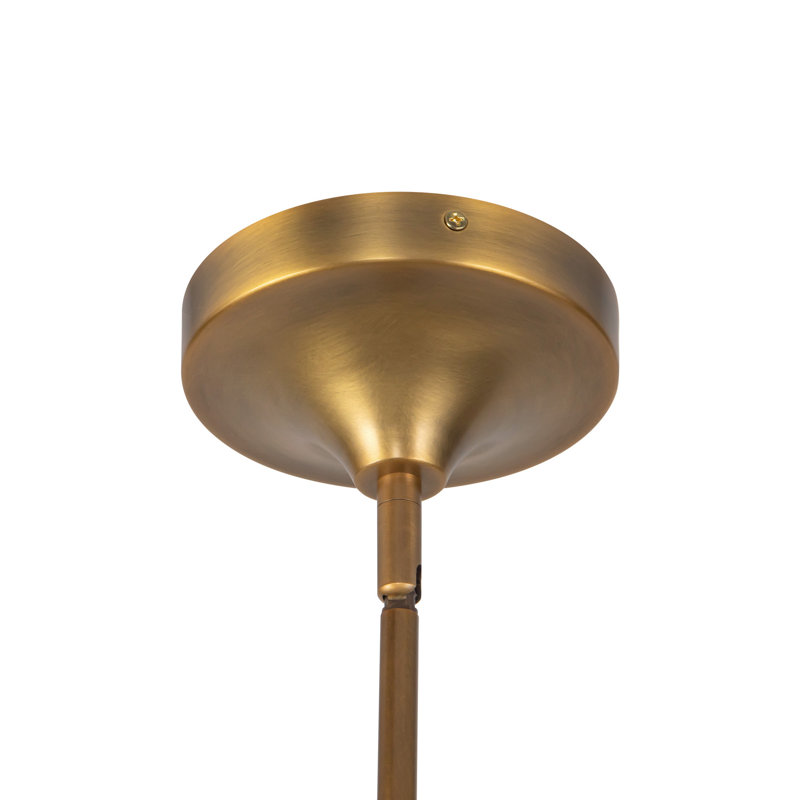 Reese 6 - Light LED Chandelier, Vintage Brass/Amber Glass