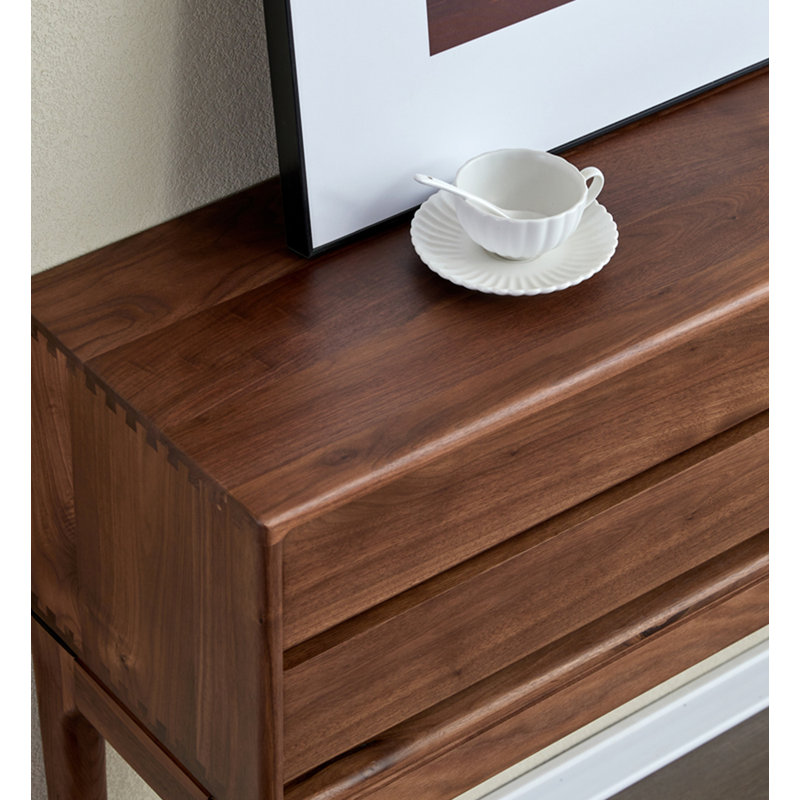 33.46" Walnut colour Rectangular Solid Wood Console Table, 35.43" H x 47.24" W x 12.6" D