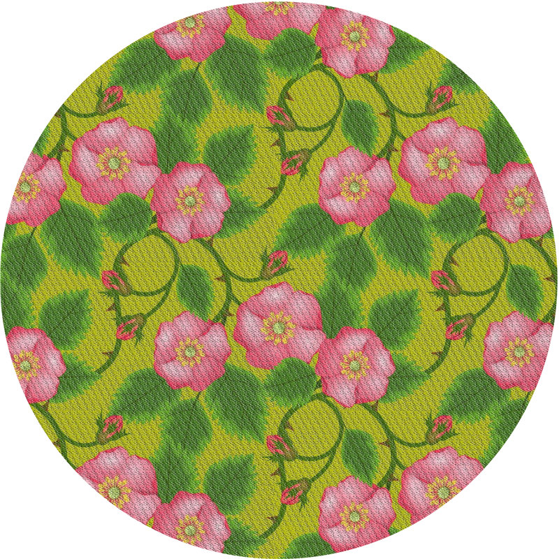 Tapis jaune / vert N'Keal, Rond 3 pi