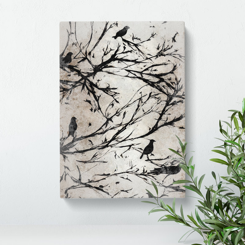 Resting Birds - Wall Art, Wrapped Canvas, 50cm H x 35cm W, No Matte