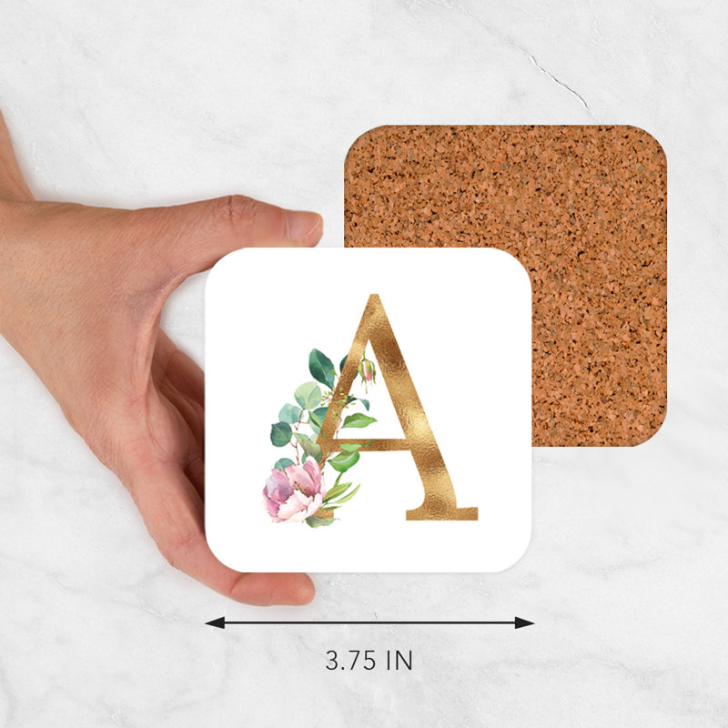 Cork Square 4 Piece Coaster Set, A