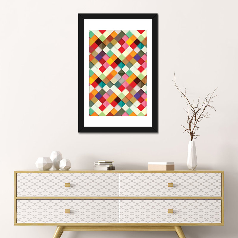 « pass this on » par danny fabrice, reproduction d’art sur toile tendue, Papier avec cadre noir, Blanc
