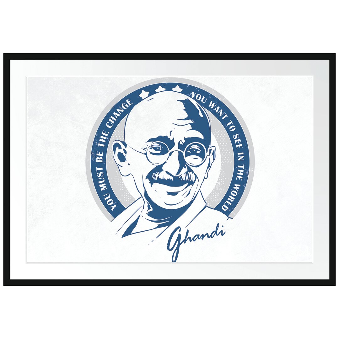 Gerahmtes Poster Ghandi Light