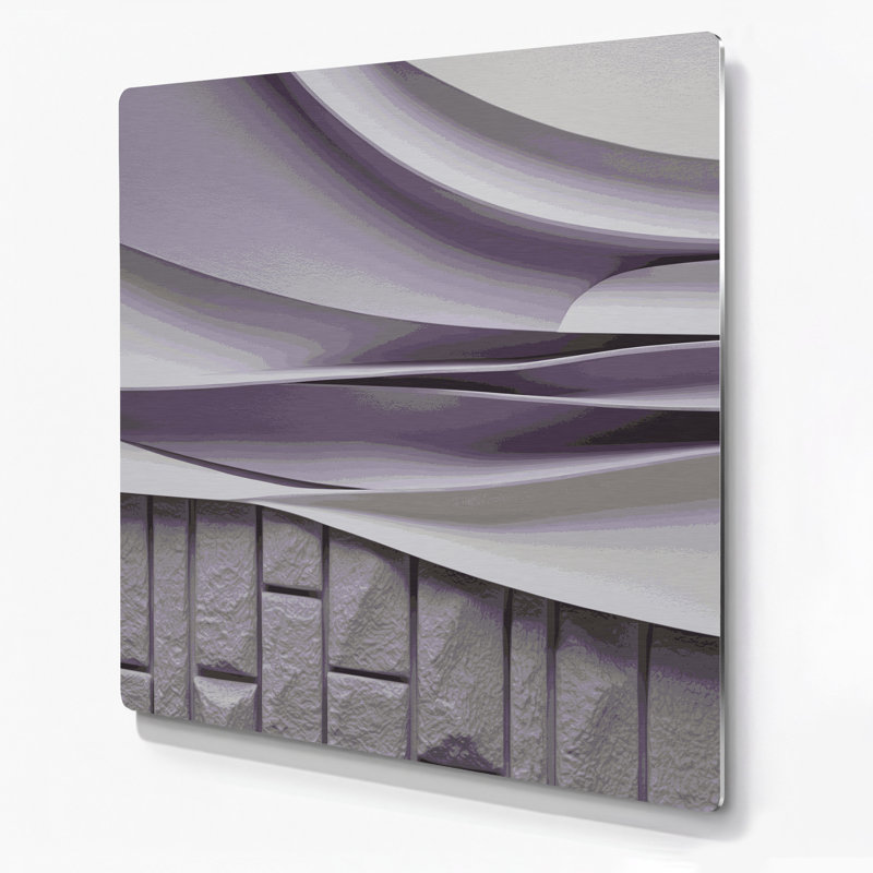 Minimalisme 43, art mural en métal rose, H 8 po x l 8 po
