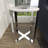 Marble Side End Accent Table with Silver Metal Legs