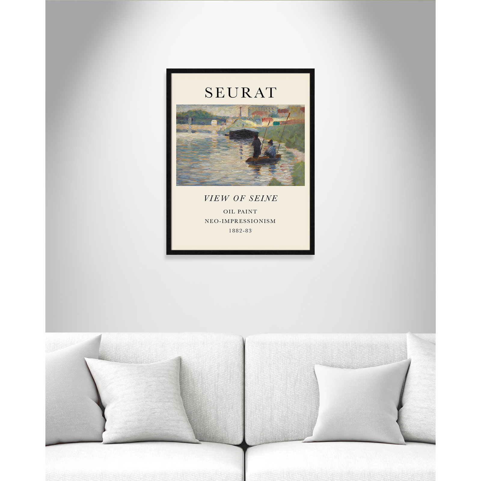 View Of Seine by Georges Seurat, No, Black Single Picture Frame, 29.5" H x 23.5" W x 0.75" D