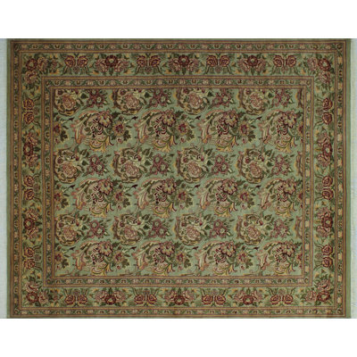 Tapis vert de style Perse de Basarabian