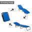 Méridienne d'extérieur pliable 4 positions en filet bleu foncé