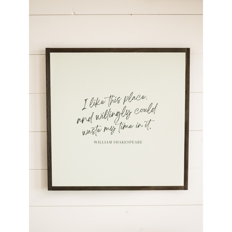 I Like This Place Wood Framed Wall Art Sign