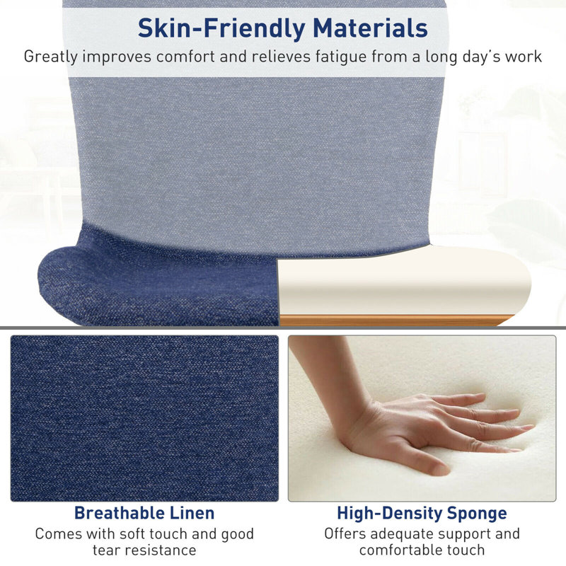 Jemy Linen Task Chair, Blue