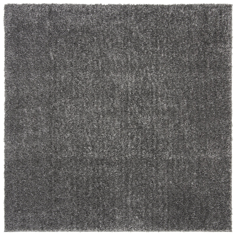 Brittney Performance solid color shag rug, Grey, Carré 4 pi