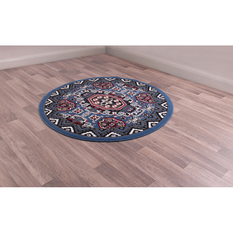 Nickelson Oriental Flatweave Area Rug, Round 120cm