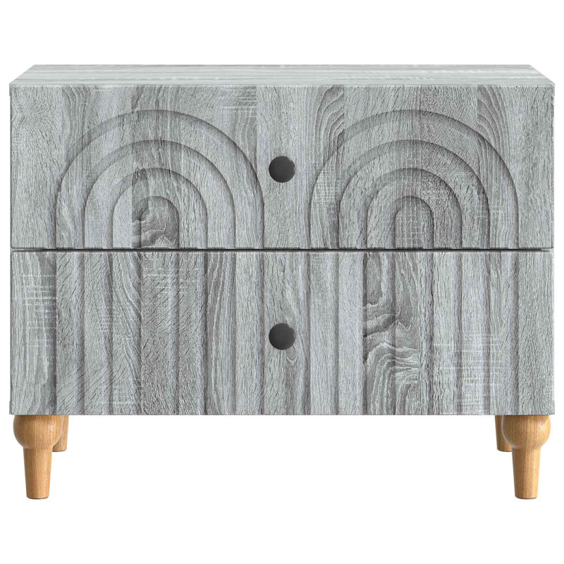 62cm W Manufactured Wood Bedside Table, Grey Sonoma