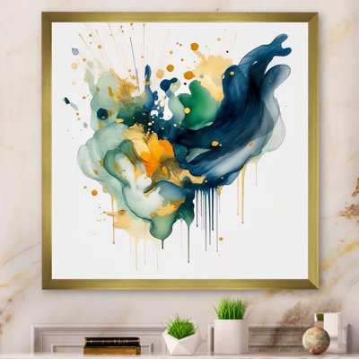 Bleu foncé, turquoise et or IV