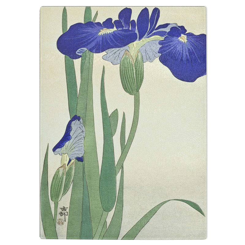 Tempered Glass Irises Chopping Board, 28.5 cm W x 39 cm L