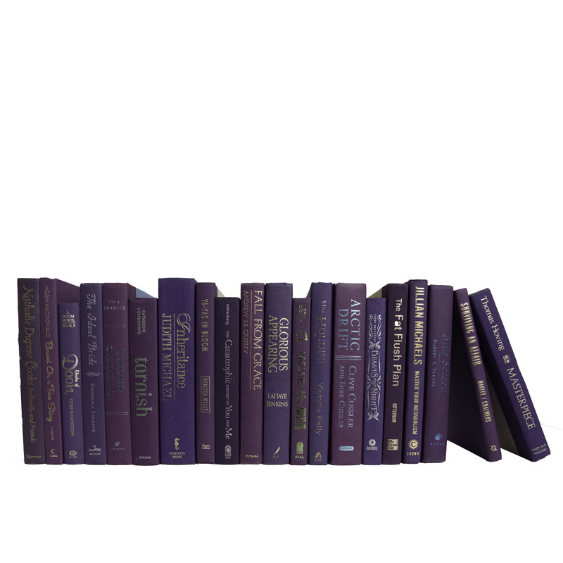 Livres décoratifs - Livres d'orchidées - Livres mauves au pied