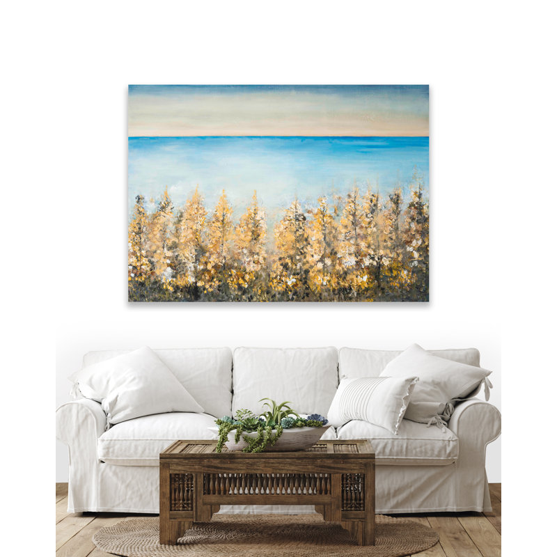 Yaffa G " Neutral Lake ", 28" H x 40" W, Wrapped Canvas