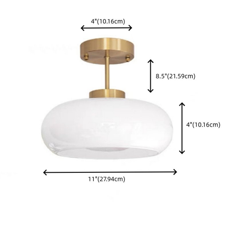 Plafonnier semi-encastré en verre Aishi, White