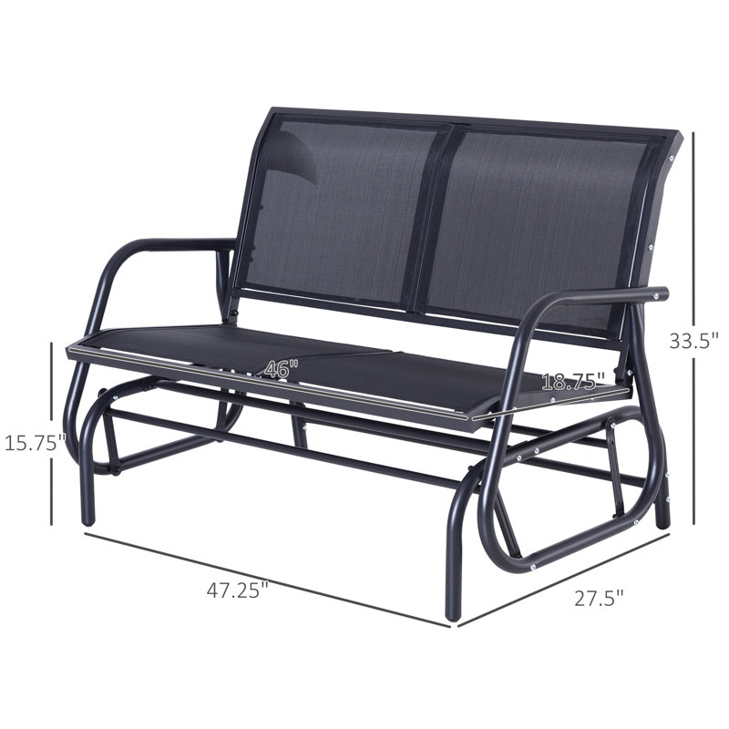 Banc oscillant d'extérieur pour 2 personnes, Gris