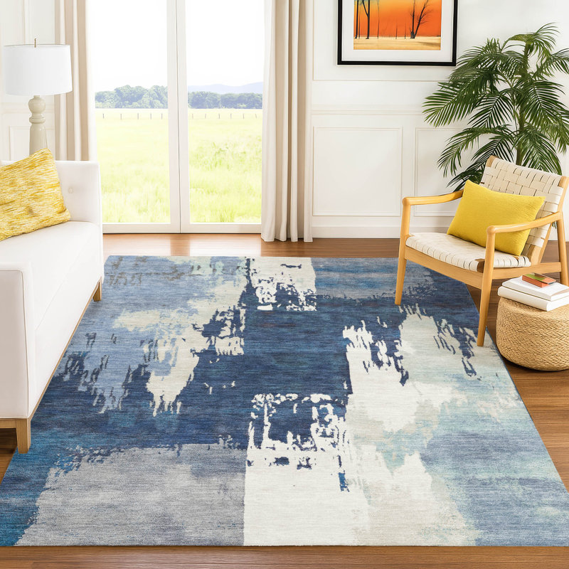 Tapis abstrait intérieur / extérieur lavable à la machine Skiljo ACN2347, Rectangle 2 pi 6 po x 3 pi 10 po