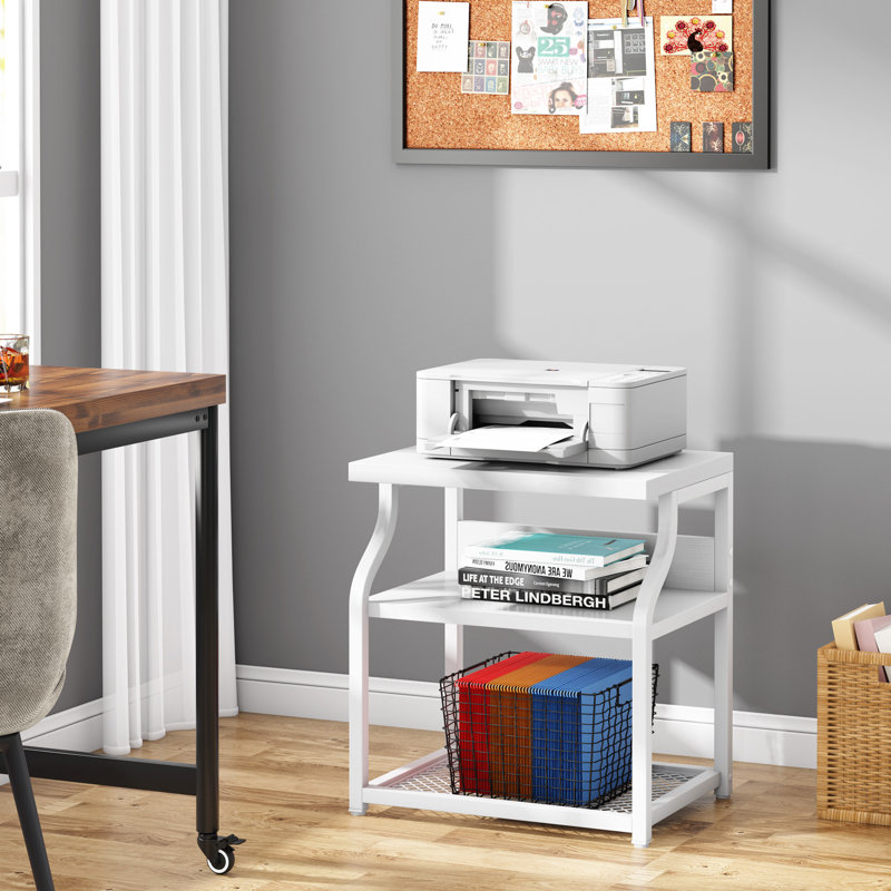 Wirrida 49.9cm W Steel Bedside Table, White