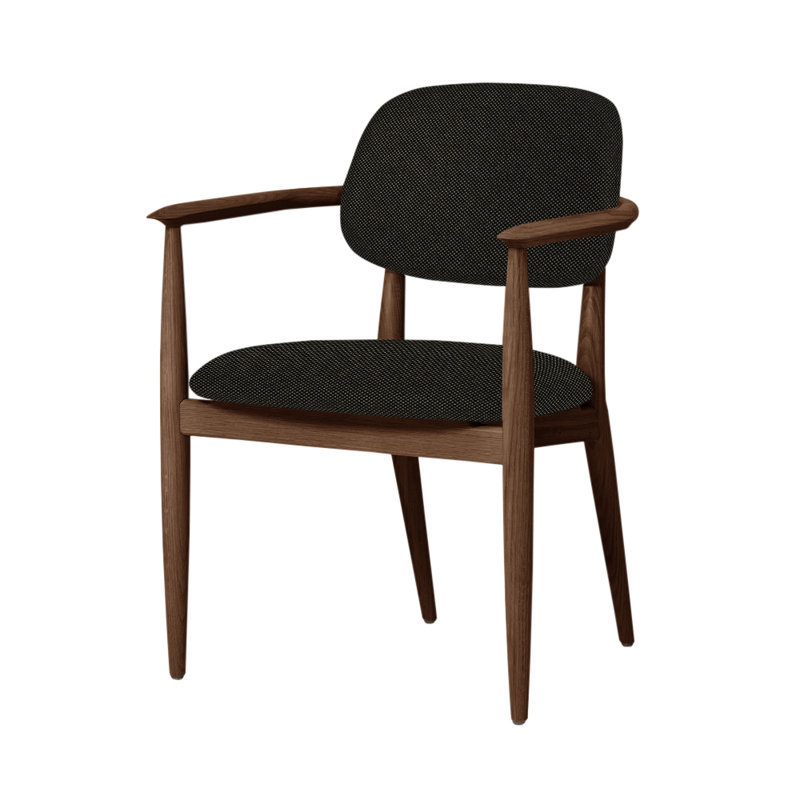 Slow Arm Chair, Natural Walnut, Steelcut Trio 124