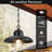 1-Light  12" Farmhouse Outdoor Pendant Light with Seeded Glass Shade, Water-Resistant
