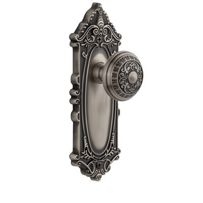Plaque d'intimité victorienne Grandeur Grande avec bouton de porte Windsor
