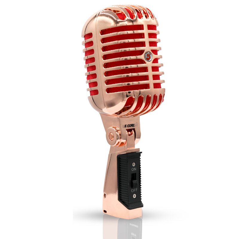 Microphone rétro dynamique à 5 cœurs emblématique de style rétro cardioïde classique