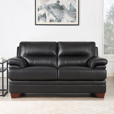 Ridhay Hufnagel 66'' Genuine Leather Loveseat