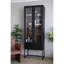 Armoire noire minimaliste pour exposer des objets - 31,5 x 18 x 86,5 86,5h avec plusieurs tablettes pour ranger divers objets