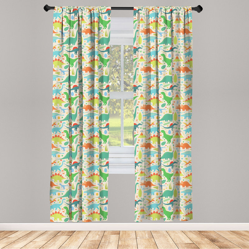 Multicolore rideaux à 4 panneaux East Urban Home, L 56 po x L 63 po