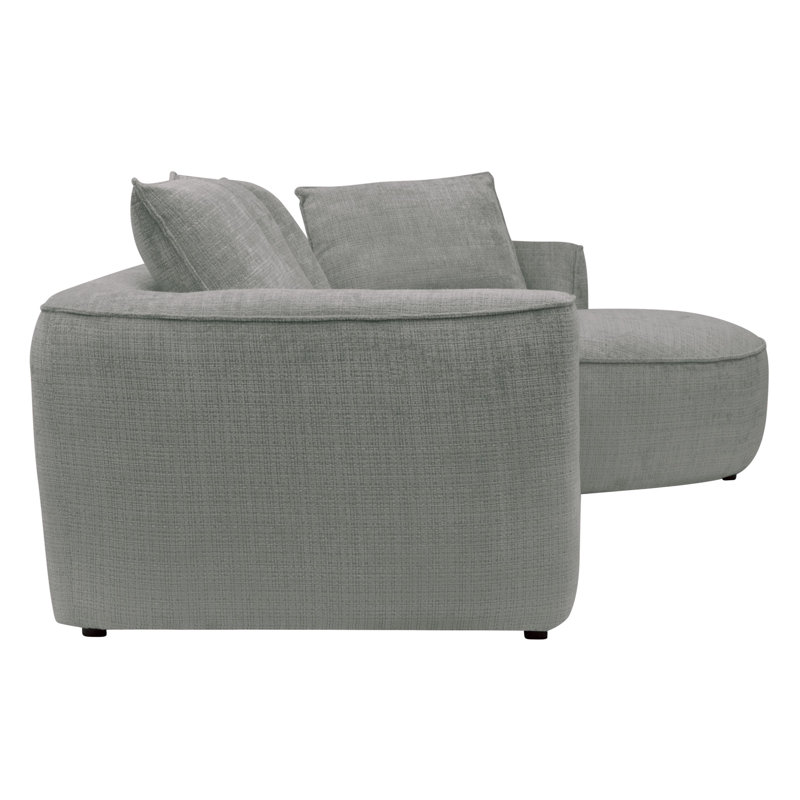 Amado Corner Sofa L Shaped Couch Modern Minimalist Chenille, Right Hand Facing, Grey