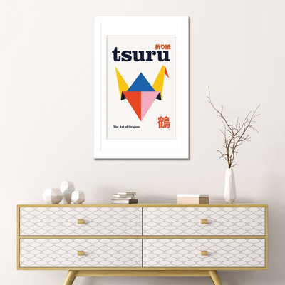 Tsuri Origami géométrique, affiche, reproduction d'art murale, papier d'art encadré