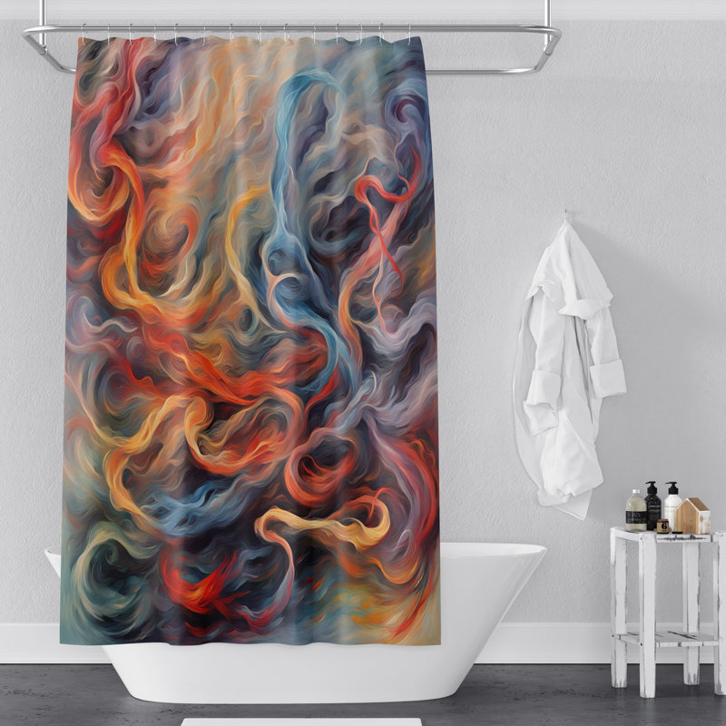 Rideau de douche abstrait Gulnanj, H 83 po x l 70 po