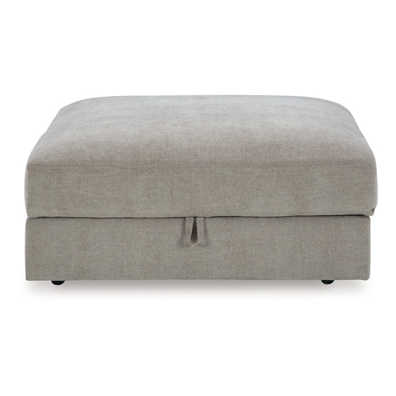 Repose-pieds Asla avec rangement, roues verrouillables, polyester gris 40 po