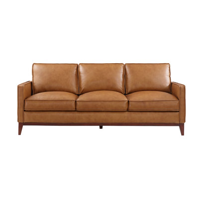 Harper Leather Upholstery with Track Arms, Saddle