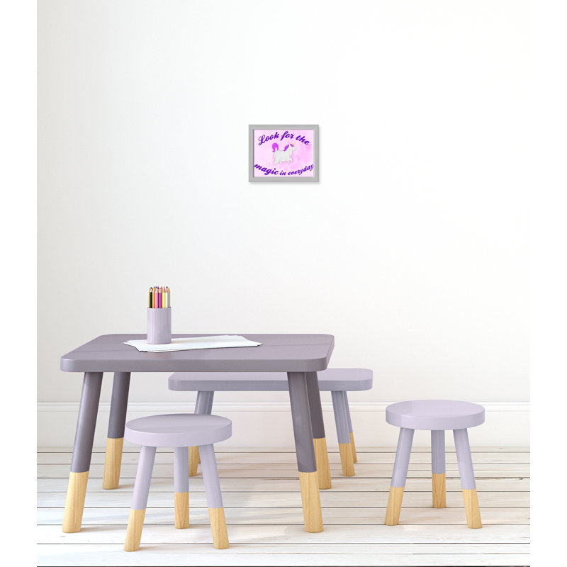 Décoration murale licorne magique pour enfants, H 9 po x l 11 po x P 1,19 po, Encadré de boîte argent